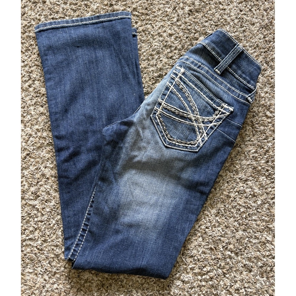 Ariat Ladies R.E.A.L Mid Rise Entwined Boot Cut Jeans 10017510 Sz 26 31" Inseam